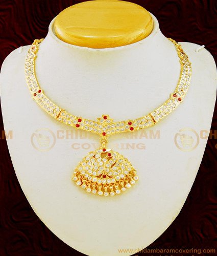 NLC628 - Wedding Collections New Impon Gold Attigai Necklace Design Indian Fashion Jewellery Online 