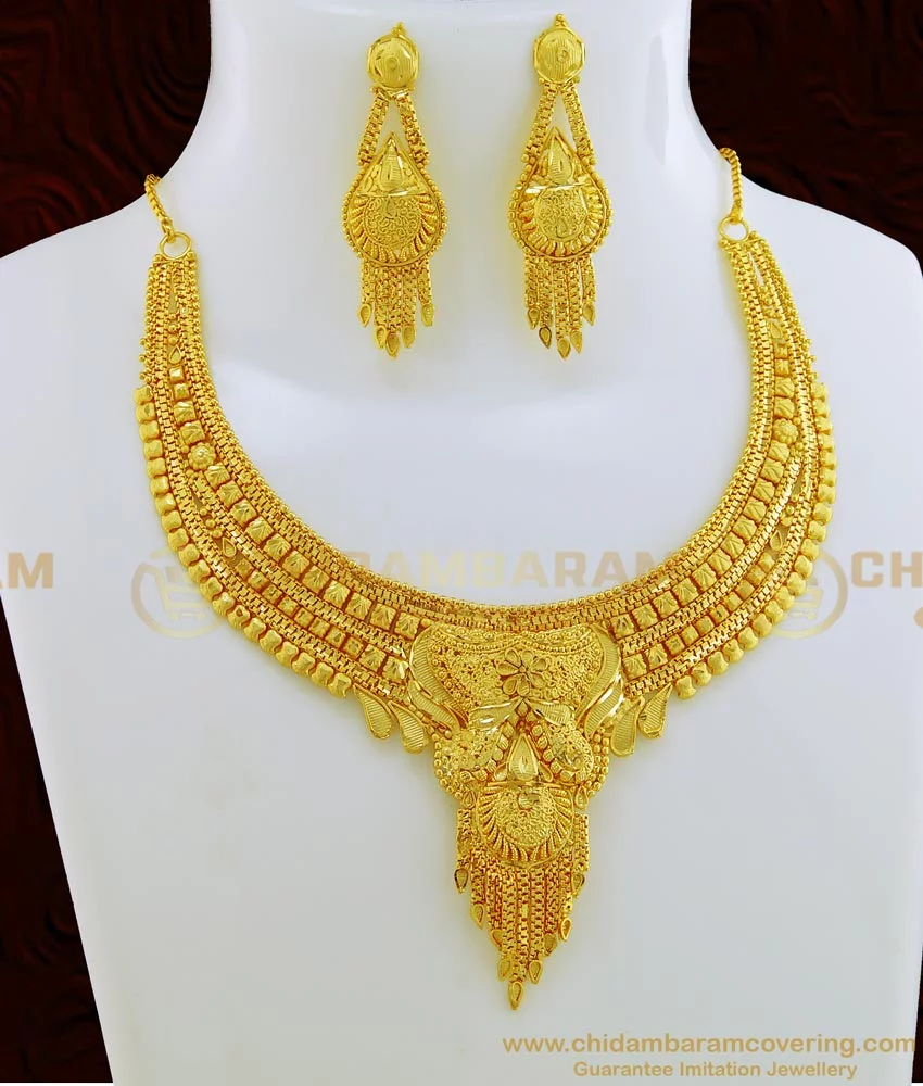 Buy Latest Necklace Design Gold Tone Forming Gold Necklace with ...