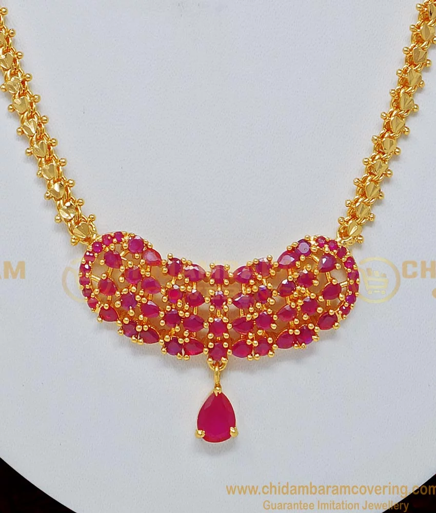 Kerala Traditional One Gram Gold Gopi Necklace MG-1025 - Mahitham Jewellery