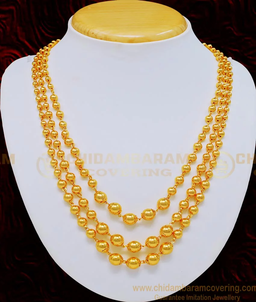 Fancy Dress Gold Beads Necklace for Costumes and Drama