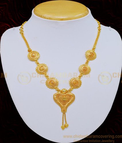 NLC725 - Latest Party Wear One Gram Gold Light Weight Necklace for Girls 