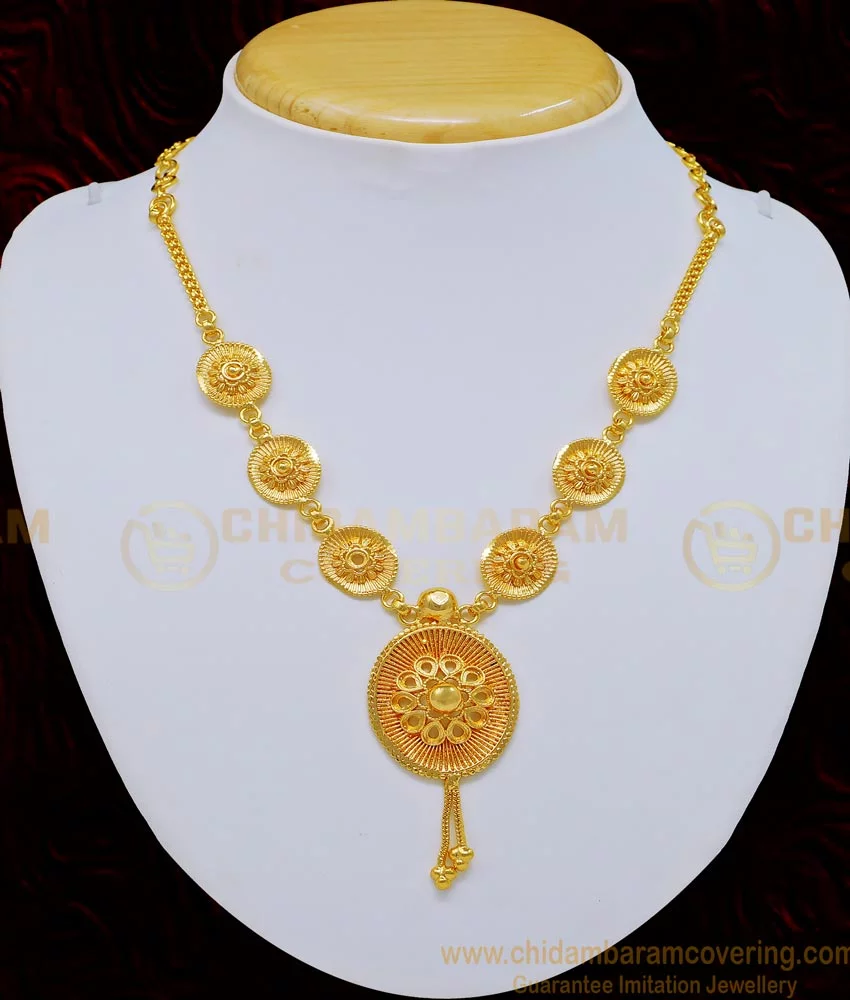 Buy Latest Light Weight 1 Gram Gold Simple Necklace Designs