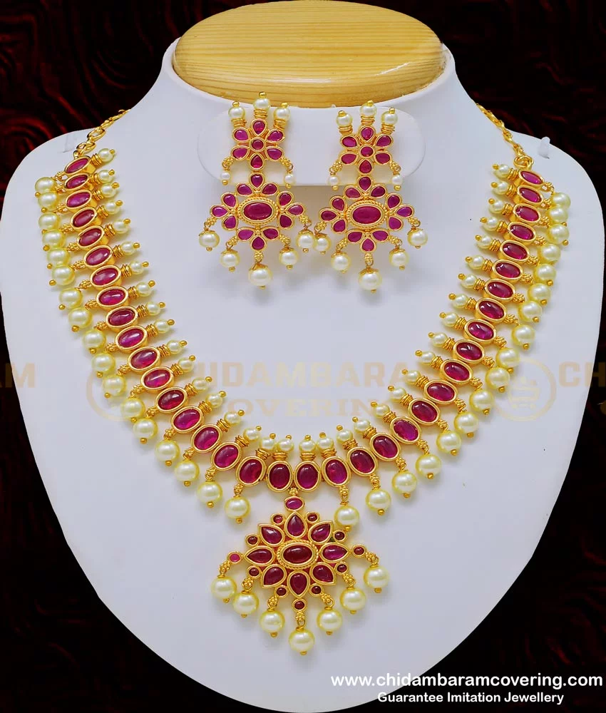 Single Layered Pearl Choker- South India Jewels- Online Shop
