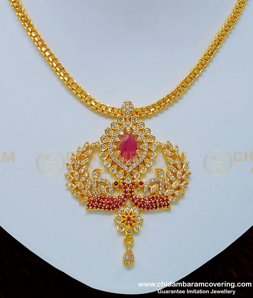 Buy New Gold Plated High Quality Peacock Design Stone Necklace Buy ...