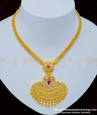 NLC775 - Beautiful Bridal Wear Designer Stone Gold Covering Necklace for Wedding 