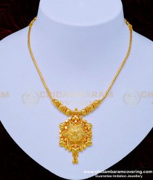NLC901 - Real Gold Design Simple Light Weight Pure Gold Plated Guarantee Necklace Online