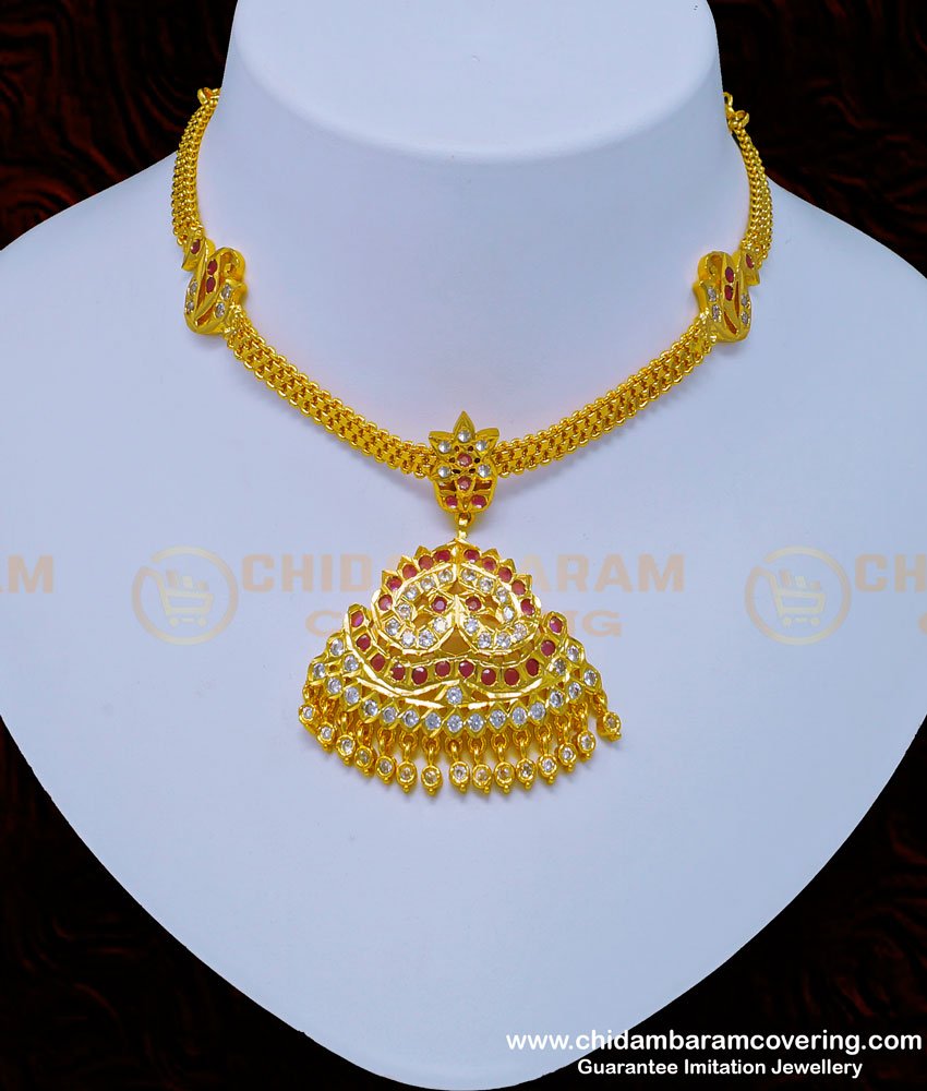 five metal impon attigai, gold plated stone attigai, gold covering necklace, impon necklace, chidambaram covering 5 metal attigai, naan patti, nanu designs,