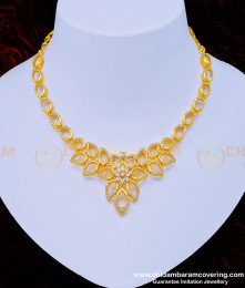 NLC942 - Semi Precious Diamond Stone Sri Lankan Wedding Necklace Design for Women 