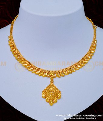 NLC973 - Wedding Gold Necklace Design Daily Use One Gram Gold Necklace 