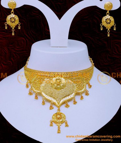 Nlc1240 - First Quality Gold Forming Choker Necklace Set for Wedding