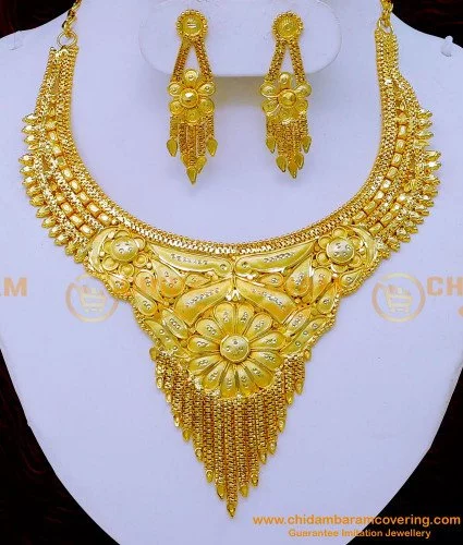 Wedding Gold Plated Haram Semi Baridal Necklace Set at Rs 1299.00 | Mumbai|  ID: 25186416130