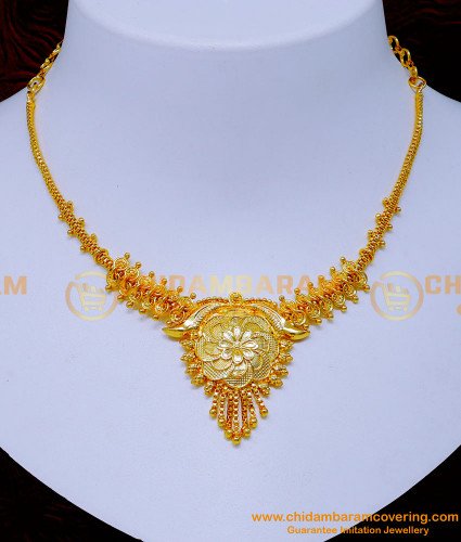 NLC1316 - Gold Plated Jewellery with Guarantee Plain Necklace Online