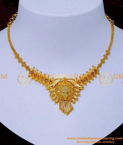 NLC1320 - South Indian Bridal Necklace 1 Gram Gold Jewellery for Wedding