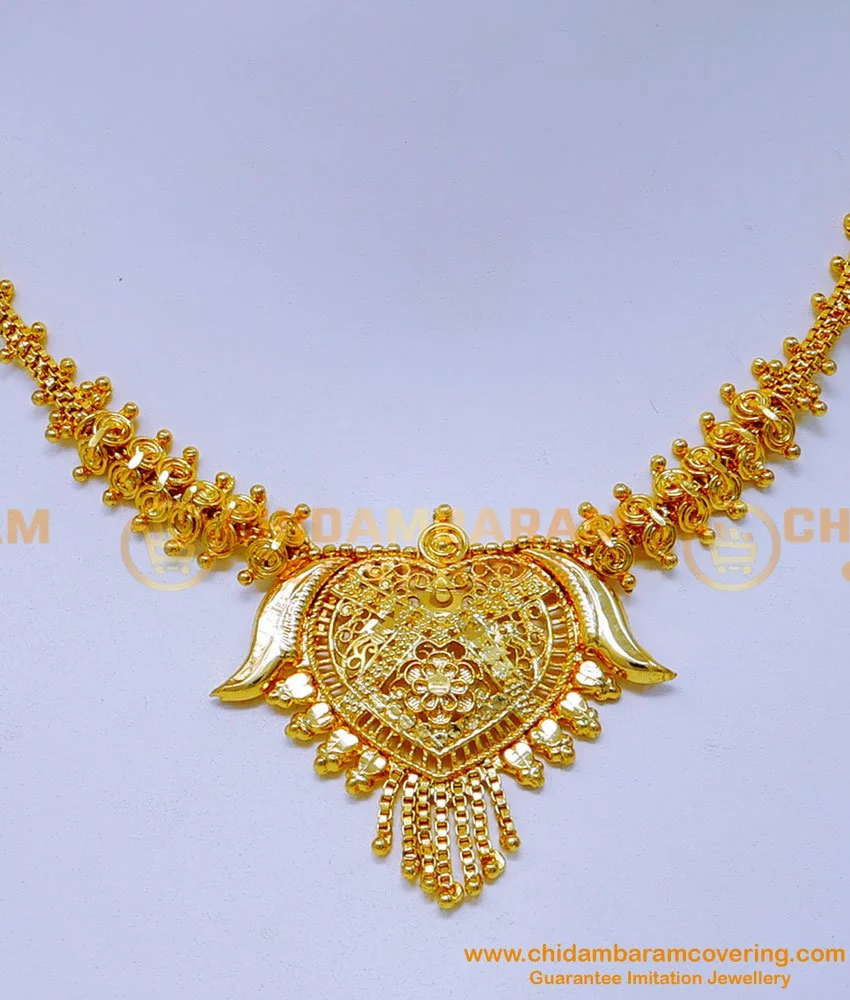 nlc1323 gold plated wedding gold necklace design without stone 2