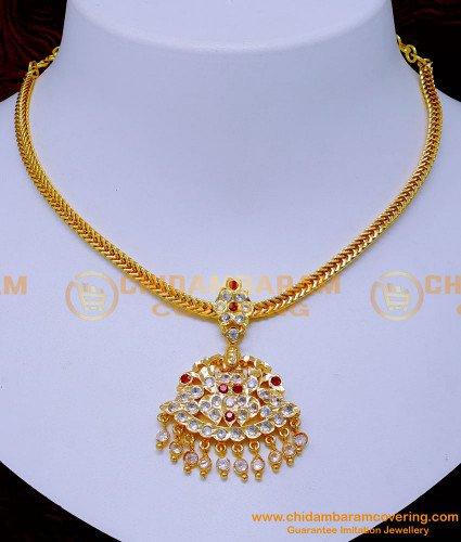 NLC1330 - South Indian Bridal Jewellery Impon Stone Attigai Design 