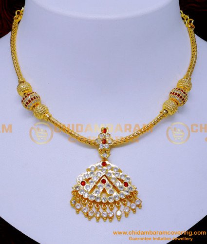 NLC1332 - New Model Gold Attigai Design Impon Jewellery Online Shopping