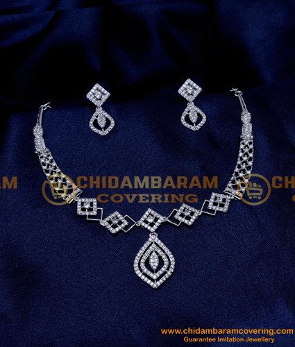 NLC1336 - Diamond Necklace Set with Earrings Imitation Jewellery