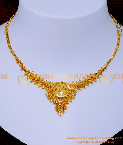NLC1373 - Gold Model Women Simple Necklace Designs Artificial