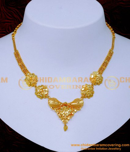 NLC1382 - Simple Gold Design Gold Plated Necklace for Women