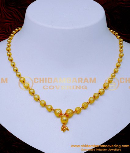NLC1401 - Gold Forming Ball Chain Necklace Gold Designs for Girl