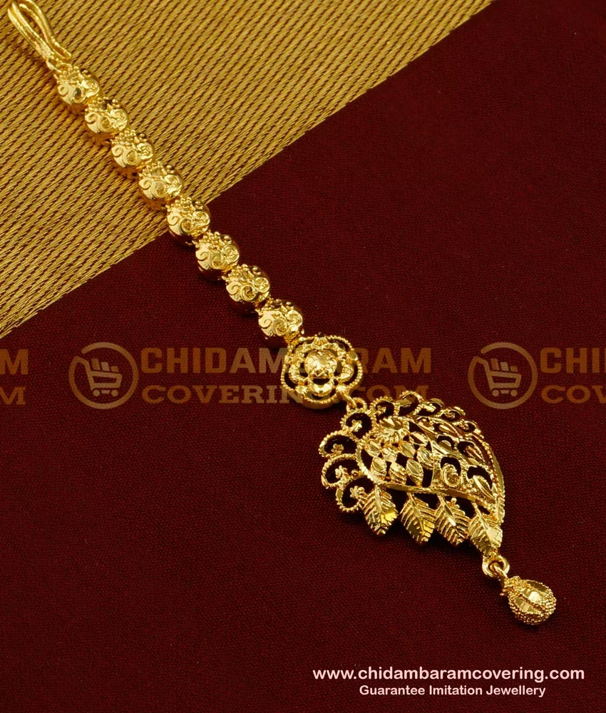 Buy Unique Collection Real Gold Design Maang Tikka Jewelry for Bride