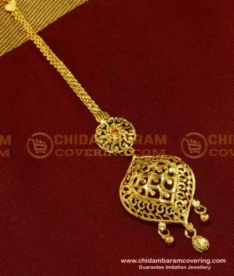 Buy Real Gold Design Nethi Chutti Model 1 Gram Gold Indian Wedding Hair  Accessories Online