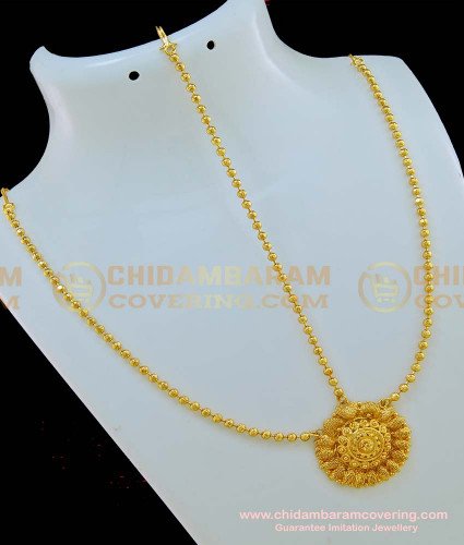 NCT132 - 1 Gram Gold Party Wear Gold Style Balls Chain Flower Design Matha Patti Designs Maang Tikka for Girls