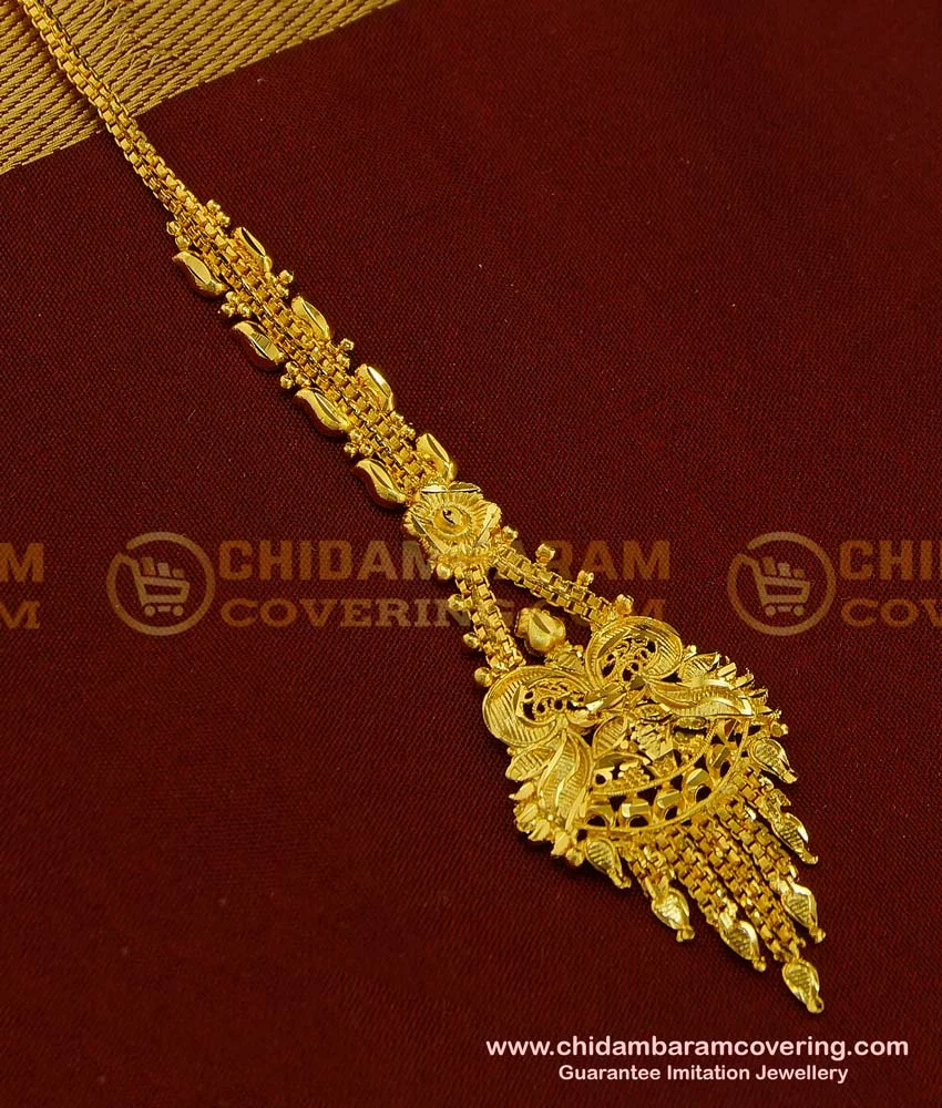 Buy Beautiful Forming Gold Maang Tikka Design Imitation Jewellery