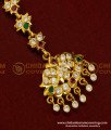 NCT140 - Bridal Wear Gold Design Impon Multi Stone Nethi Chutti Indian Imitation Jewellery