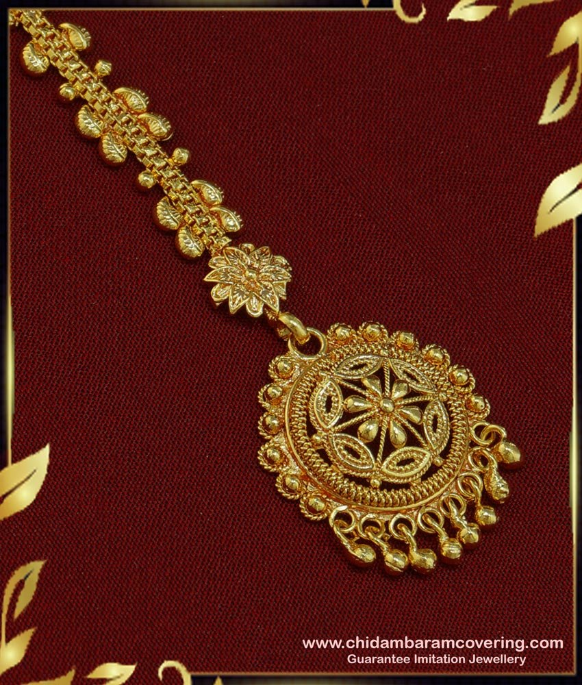 Buy Bridal Maang Tikka Gold Designs Latest One Gram Gold Nethi ...