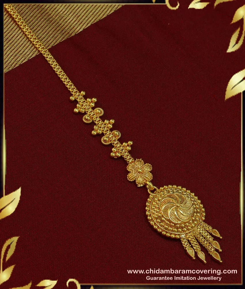 Buy 1 Gram Gold Traditional North Indian Maang Tikka Designs for ...