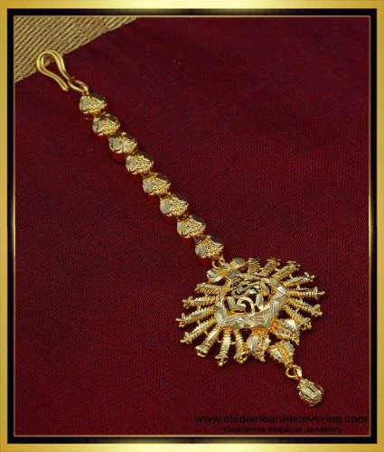 NCT211 - Gold Plated Maang Tikka Bridal Wear Nethi Chutti Design Online