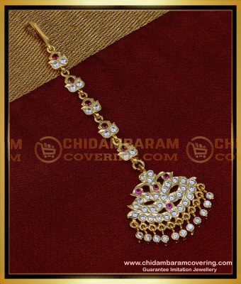 NCT244 - Traditional Impon Gold Nethichutti Designs for Wedding