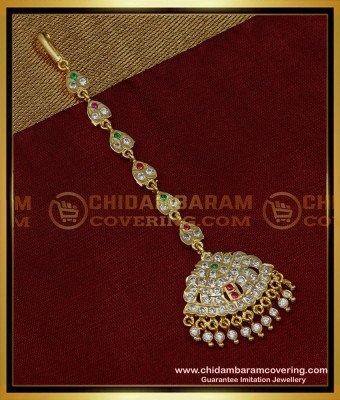 NCT253 - Latest Gold Maang Tikka Design Indian Imitation Jewellery   