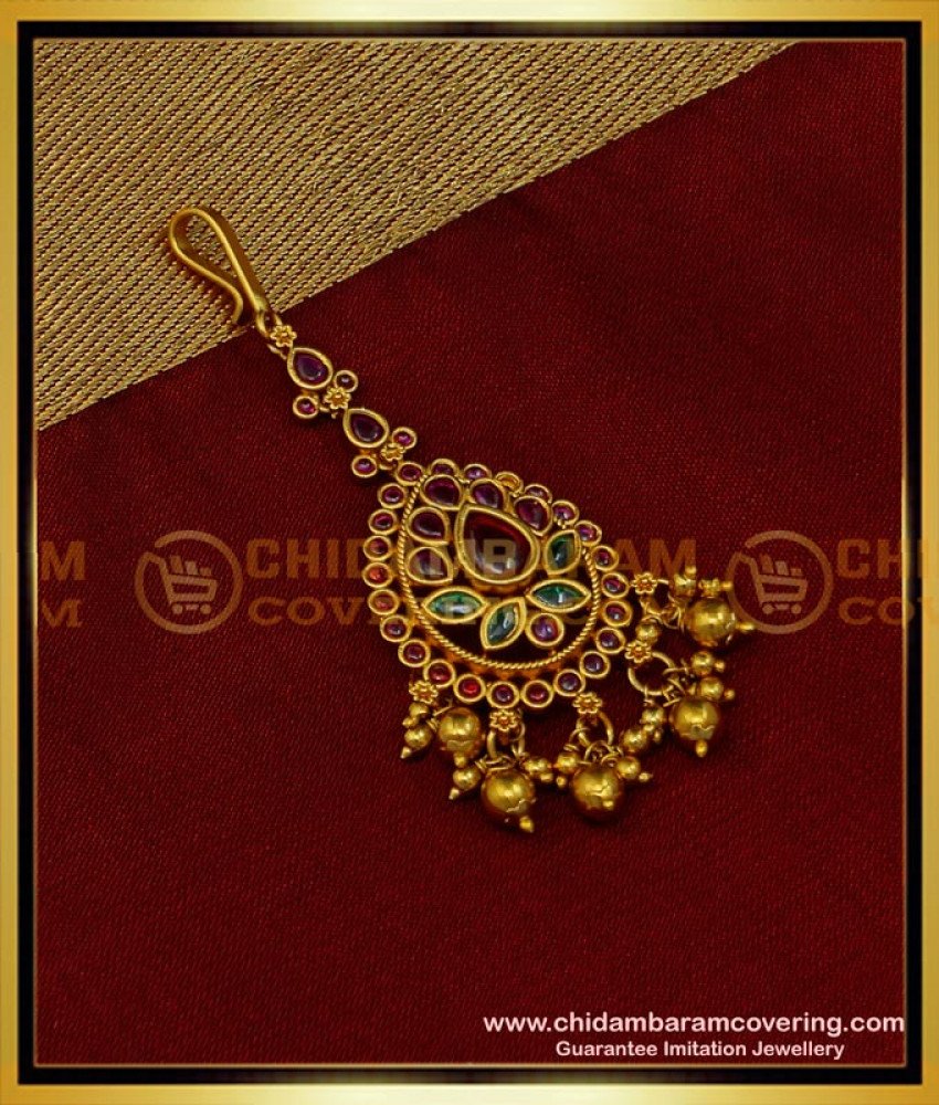 Premium Quality Antique Jewellery Short Maang Tikka Design