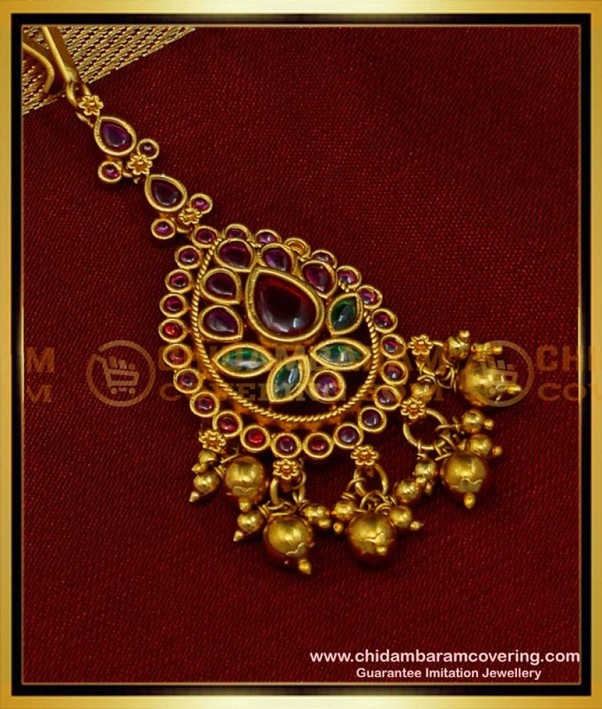 Premium Quality Antique Jewellery Short Maang Tikka Design