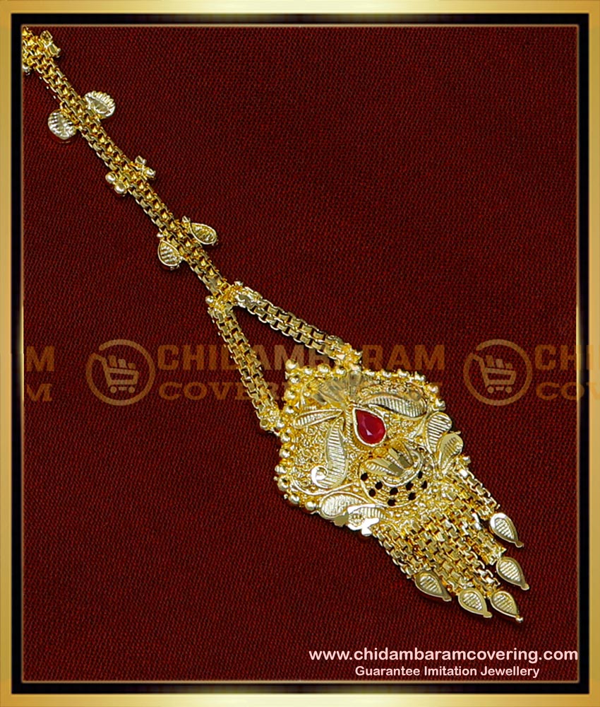  gold plated maang tikka online, nethichutti for bride,1 gram gold maang tikka design, nethi chutti for wedding, 2 gram gold jewellery