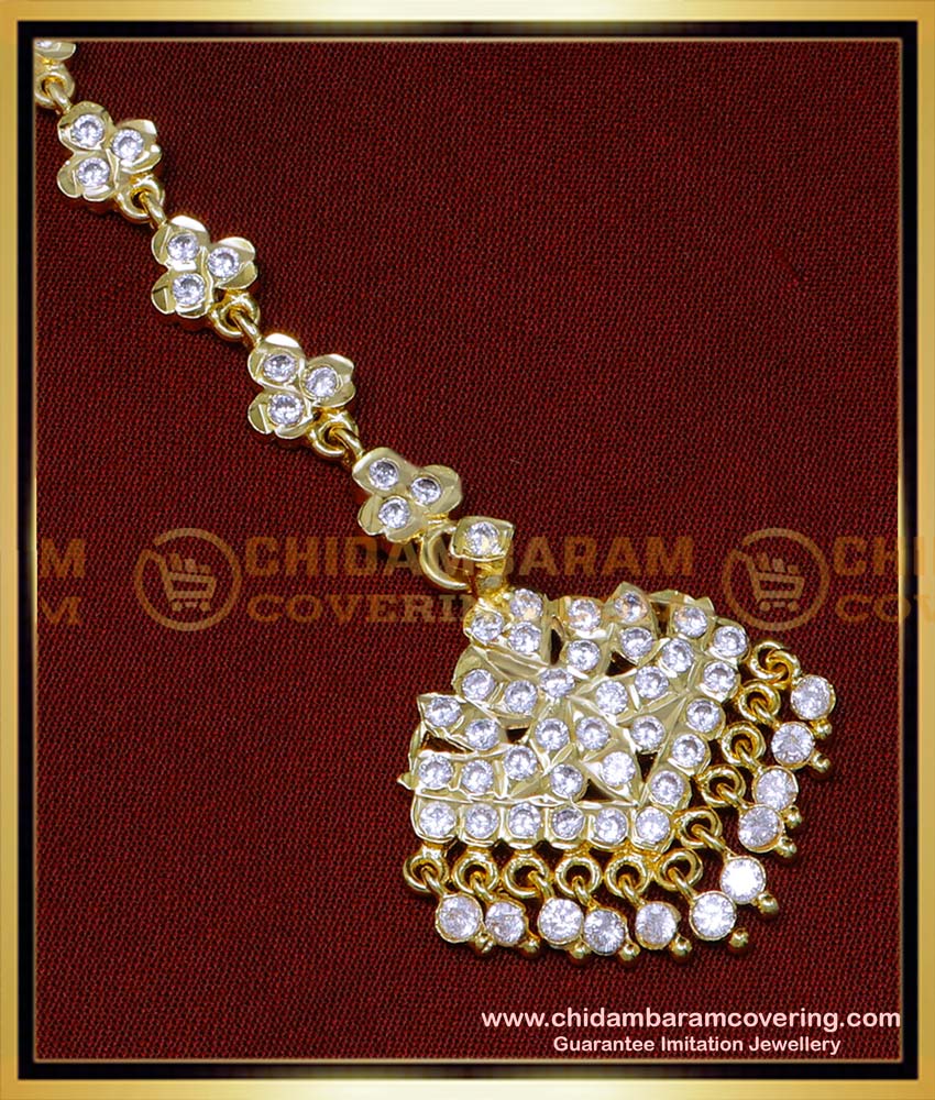  impon jewellery cash on delivery, white stone nethi chutti price, original impon jewellery, maang tikka white stones, white stone nethi chutti gold plated, Impon nethichutti online shopping