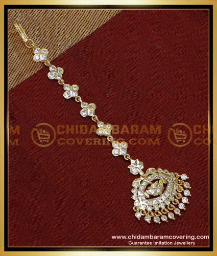 NCT305 - Impon Jewellery White Stone Nethichutti for Bride