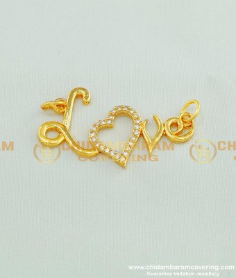 PND027 - Elegant Ad Stone Heart Love Pendant Gold Design for Personal Gift
