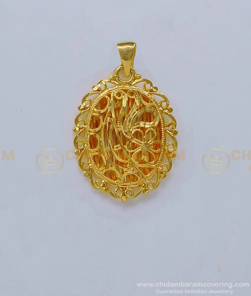 Buy One Gram Gold Daily Wear Small Plain Dollar Design for Chain