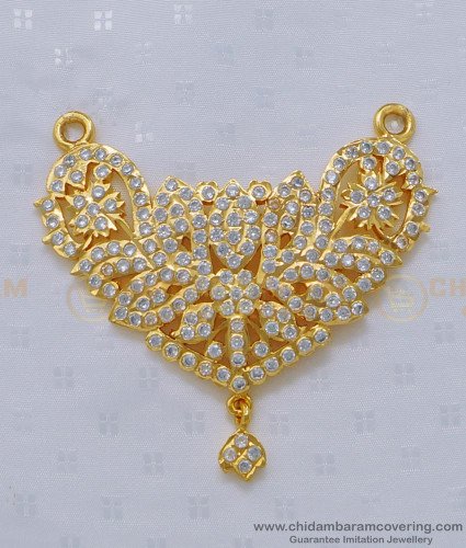 PND073 - Traditional Gold Design Impon White Stone Big Dollar Design for Female 