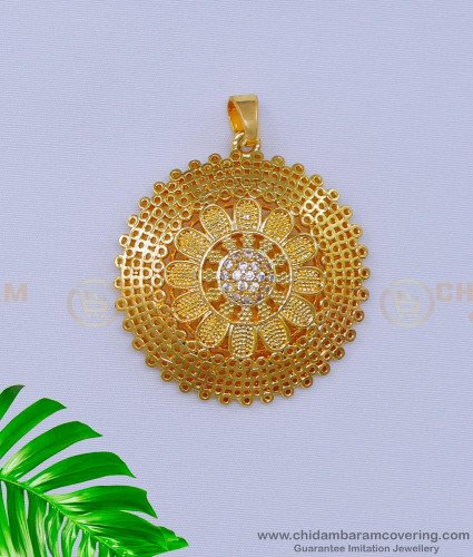 PND088 - Beautiful Gold Plated Stone Pendant Designs for Female