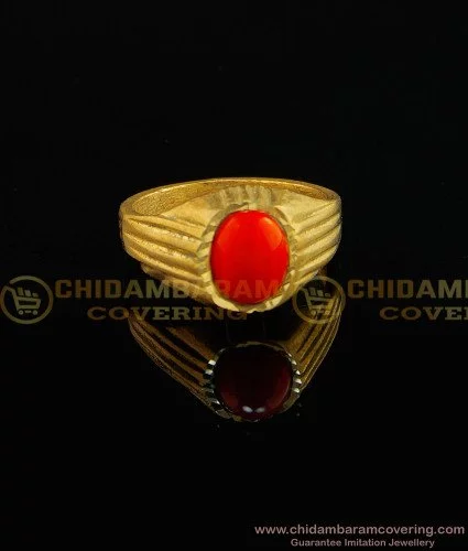 Buy Gemorio Coral Moonga 6.5cts or 7.25ratti Ring for Men At Best Price @  Tata CLiQ