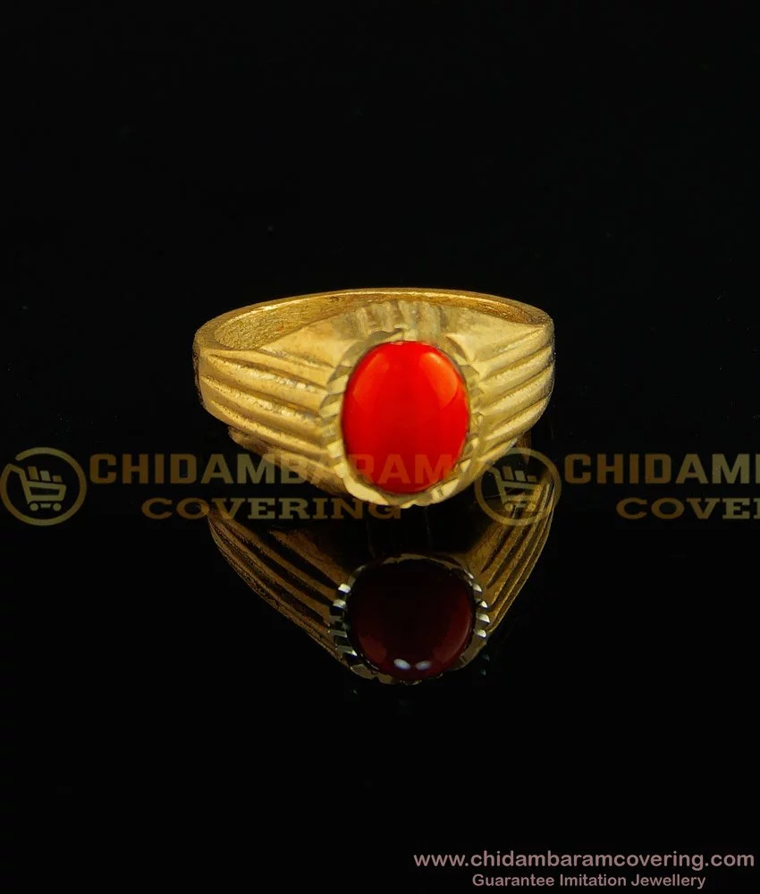 Stunning Gold Coral Ring. Its simple looks enhance your Beauty. | Gold  necklace for men, Gold rings fashion, Coral stone ring