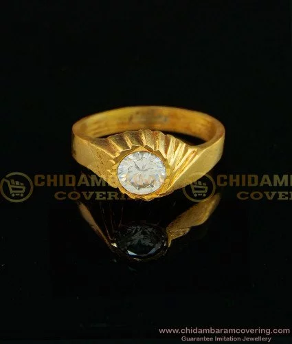 rng016 five metal white single stone panchdhatu gold plated rings buy online 1