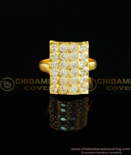 Traditional Diamond Navaratna Ring Set in 22KT Gold