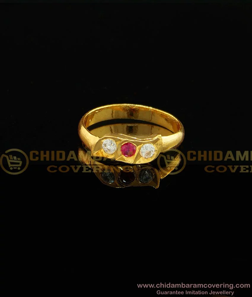 Kollam Supreme Golden Designer Gold Plated Triple Band Finger Ring at Rs  130/piece in Thiruvananthapuram