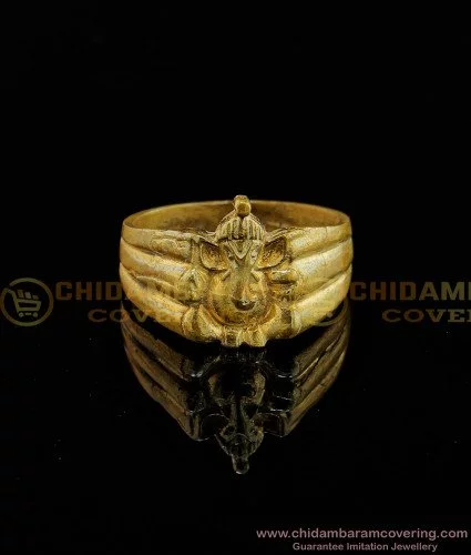 RN 24Kt Gold plated Brass CZ, Handmade rasrawa Ganesh Ganpati, Heavy Superb  Finish Stylish Fashion finger ring For Men and Women Brass Cubic Zirconia  Gold Plated Ring Price in India - Buy