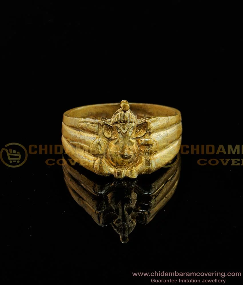 GANESHA GANESH JI GOD 22K YELLOW GOLD RING WITH STONE AND RHODIUM COLOR RING  59 | eBay